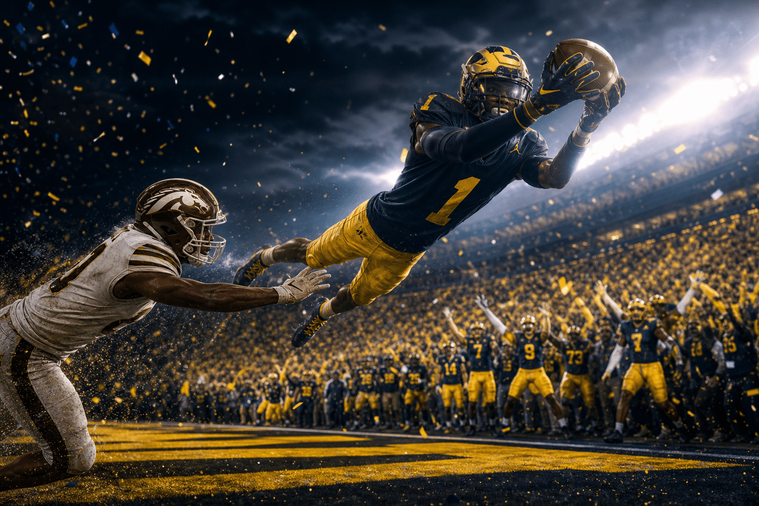 No. 16 Michigan beats Western Michigan 13-12 on a Hail Mary cover